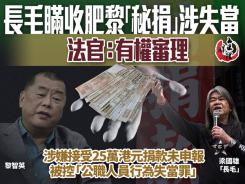 長毛瞞收肥黎「秘捐」涉失當 法官:有權審理