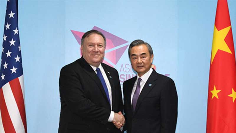 王毅会见美国国务卿蓬佩奥：合作是中美唯一正确选择