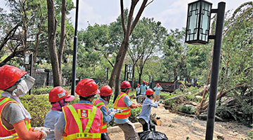 风劫无情蹂躏义工全力清障 居民大赞中建“专业帮得手”