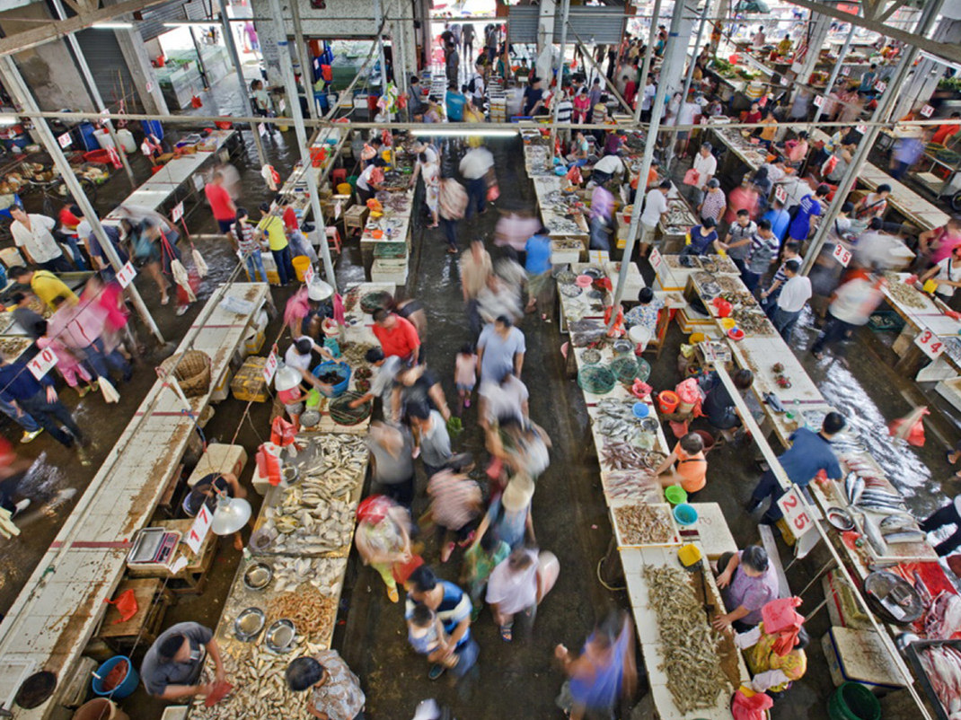 张永林《广海渔市》