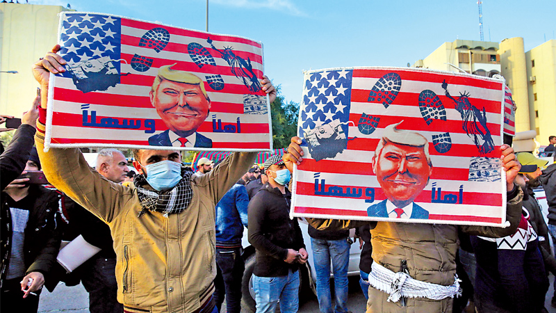 伊拉克示威者要求华府撤军 多地现反美游行