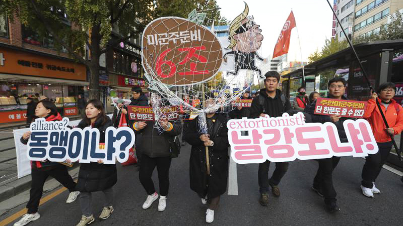 华府索13亿美元天价军费 韩国不满