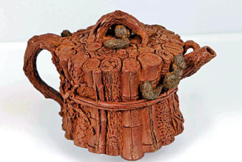 三友束腰紫砂壺/張明強