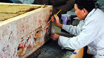 河南发现隋代汉白玉石棺床墓