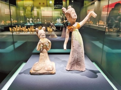 百余件汉唐乐舞文物在郑州展出