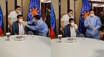 菲律宾总统杜特尔特接种中国新冠疫苗