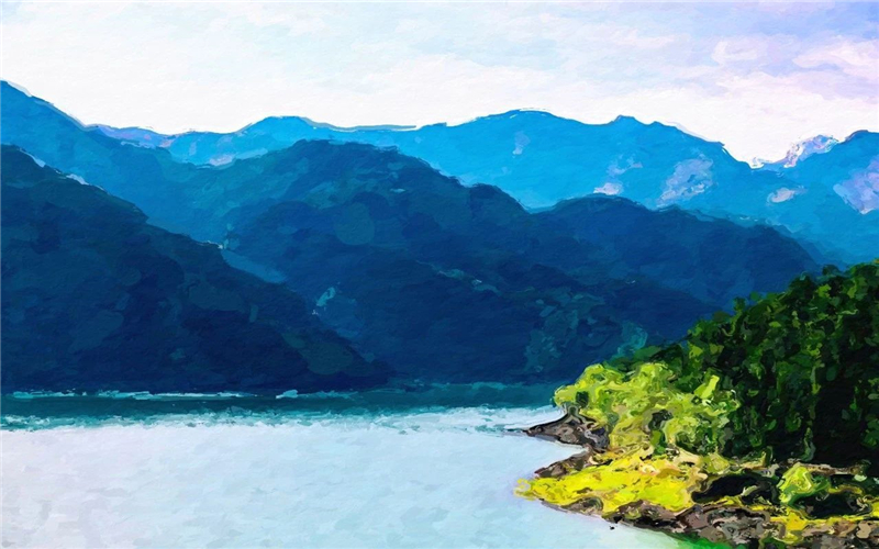 当天山天池遇上油画