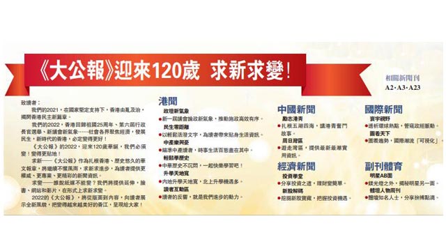 《大公报》迎来120岁 求新求变！