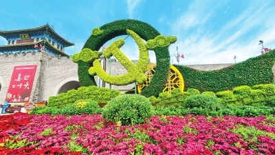 花团锦簇扮靓古城开封