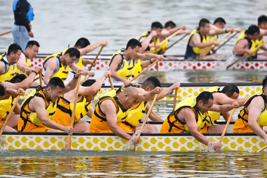 鳳鳴農谷！河南新乡上演龍舟競渡盛況