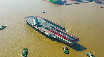 斜角甲板轨道拆棚 福建舰电磁弹射迎实测