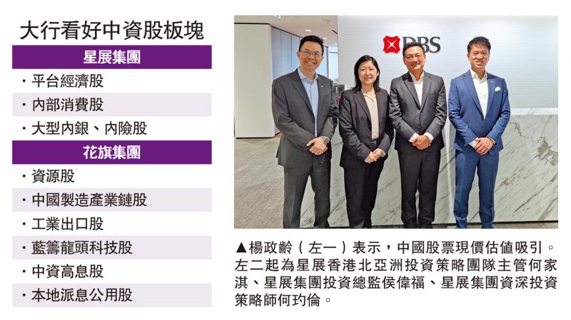 星展：中国股票便宜 看好平台经济板块