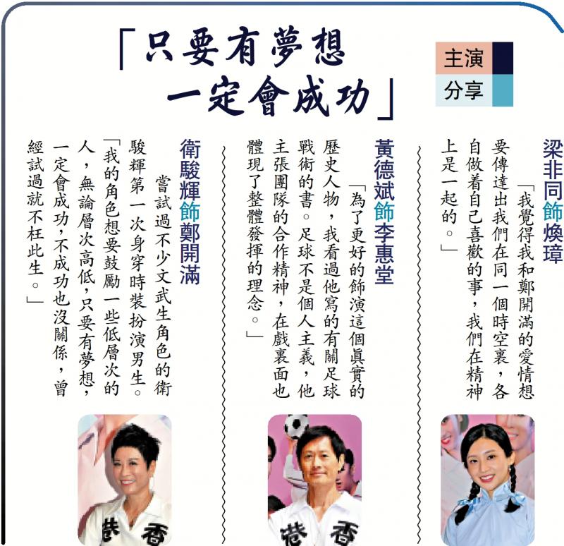 主演分享/“只要有梦想 一定会成功”