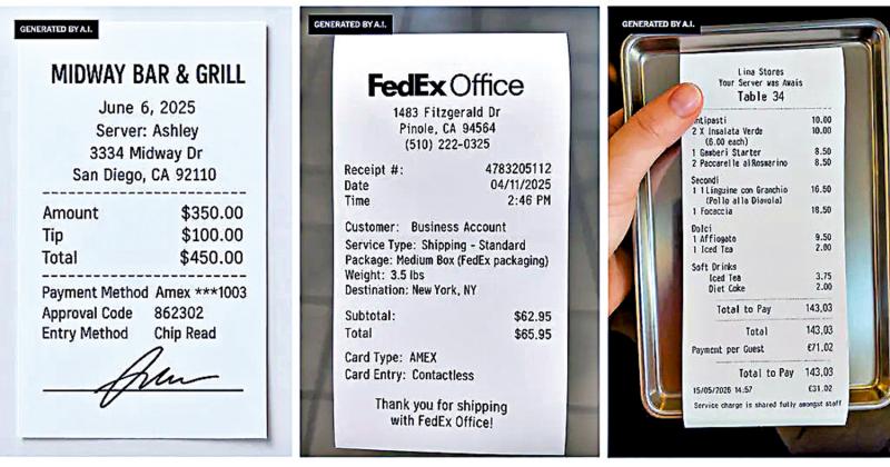 生成式AI助攻 假收据氾滥