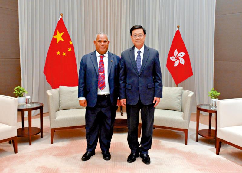 李家超与瓦努阿图总理会面