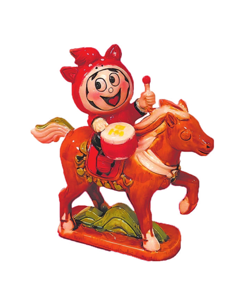 雪王旺仔骑上三彩马