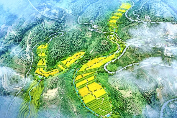 贵州发耳：煤矸石填沟造地 乌蒙荒沟变良田