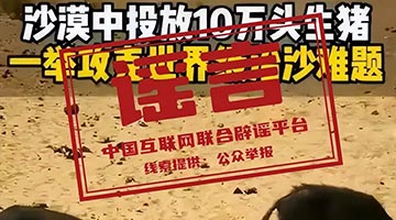 库布其沙漠“10万头猪治沙”？经查纯属谣言