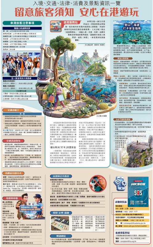 游港服务站/入境、交通、法律、消费及景点资讯一览 留意旅客须知 安心在港游玩