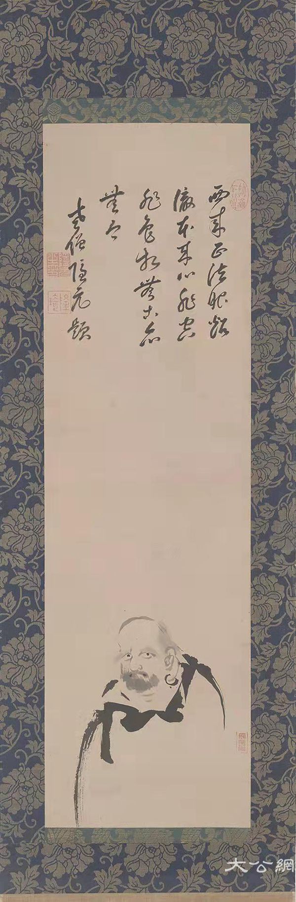 4.隐元隆琦达摩图,隐元隆琦(1592-1673),中国画,88x33cm,1664,杭州永福寺藏.jpg