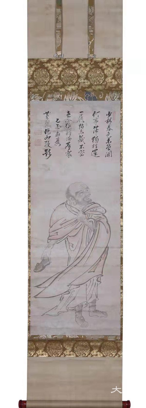 9.悦山道宗达摩相赞,悦山道宗(1629-1709),中国画,84x32.5cm,1701,杭州永福寺藏.jpg